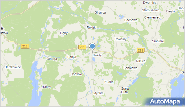 mapa Rokity, Rokity gmina Czarna Dąbrówka na mapie Targeo